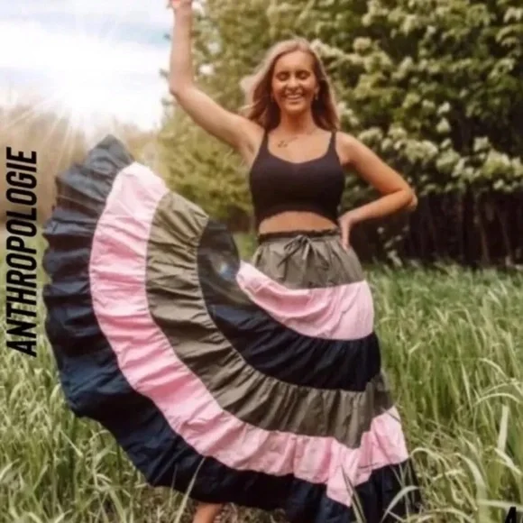 Anthropologie HUTCH Penelope Tiered Maxi Skirt ~ NWT - Picture 2 of 8